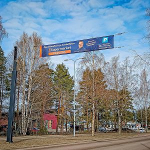 K-Supermarketin banderolli Saimaprint Oy
