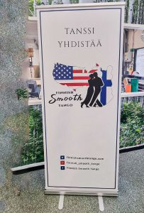 Tanssi Yhdistää roll-up mainos Saimaprint Oy