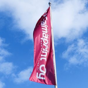 Saimaprintin lippu tangossa Saimaprint Oy