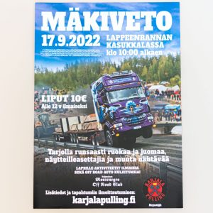 Mäkiveto kilpailun juliste Saimaprint Oy