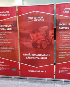 Ruthon Service roll-up mainokset Saimaprint Oy